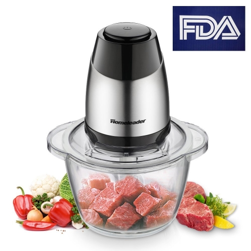 Homeleader Food Chopper, Meat Grinder, Electric Food Processor Blender Mincer for Meat, Vegetables, Fruits and Nuts with 1.2L Glass Bowl, Stainless St