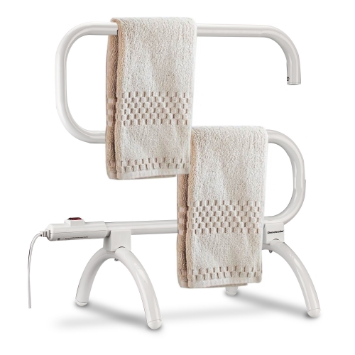 Homeleader Small Towel Warmer, Heated Towel Rack, Wall Mount & Free Standing, White