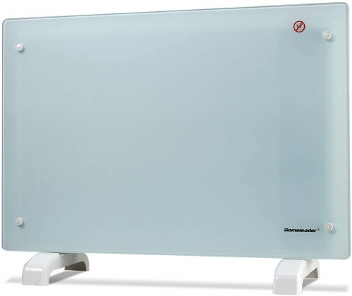 Homeleader Glass Panel Heater, Ultra-Quiet Room Space Heater, Convection Heater with 1500W/700W Two Heating Settings, GHB-15A (New)