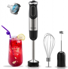 Liebe&Lecker 500 Watt Immersion Blender, Electric Hand Blender 9-Speed with Turbo Mode, Portable Stick Blender with Whisk, Milk Frother Attachments