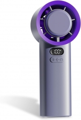 portable handheld fan, turbocharged mini fan, brushless motor 13000 RPM, 3600mAh battery rechargeable, 1-100 speed control, digital display, gift for