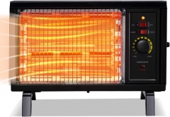 Homeleader ETL Portable Radiant Heater, 1250W/1500W Space Heater for Indoor Use, Rapid Heating with Adjustable Thermostat, Perfect for garages, Black